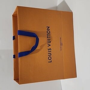 LV Medium Paper Shopper Gift Bag Orange Purple Handle